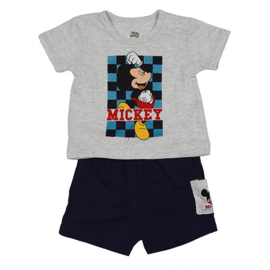 Disney Mickey Παιδικό Σετ με Σορτς Καλοκαιρινό Για Αγόρια 627 Γκρι