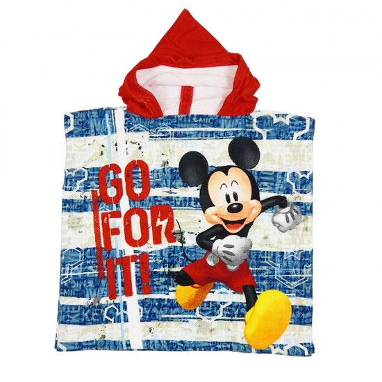 Disney Mickey Παιδικό Πόντσο Θαλάσσης Αγόρι 100x50 εκ. Κόκκινο 705