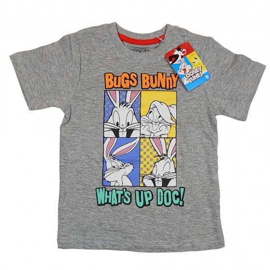 Bugs Bunny Παιδικό Σετ Για Αγόρια Με Σορτς Καλοκαιρινό Κοντομάνικο 634 Γκρι