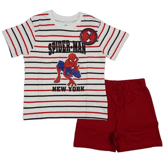 Spiderman Marvel Παιδικό Σετ Με Σορτς Καλοκαιρινό Κοντομάνικο Αγόρι 550 Κόκκινο