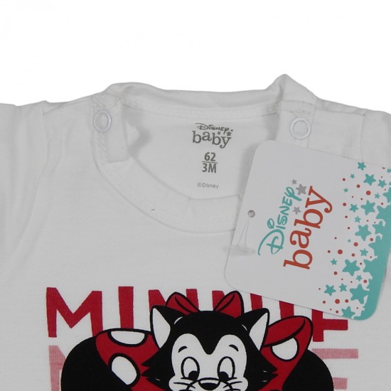 Disney Minnie Mouse Βρεφικό Βαμβακερό Φορμάκι Κοντομάνικο Κορίτσι, 275 Κόκκινο