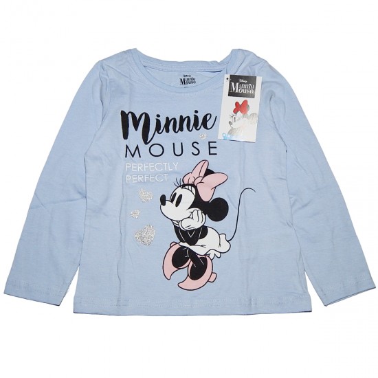 Disney Minnie Παιδικές Μπλούζες Χειμερινές Βαμβακερές Κορίτσι Γαλάζιο 748
