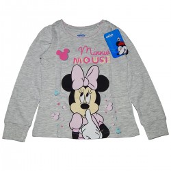 Disney Παιδική Πιτζάμα Κορίτσι Χειμωνιάτικη Βαμβακερή Minnie Mouse Γκρι 610