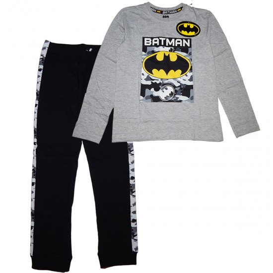 Disney Παιδική Πιτζάμα Χειμωνιάτικη Αγόρι Βαμβακερή Batman (BAT 52 04 461 Grey)