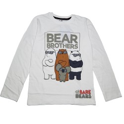 We Bare Bears Παιδικές Πιτζάμες Χειμερινές Βαμβακερές Για Αγόρι 663 Λευκό